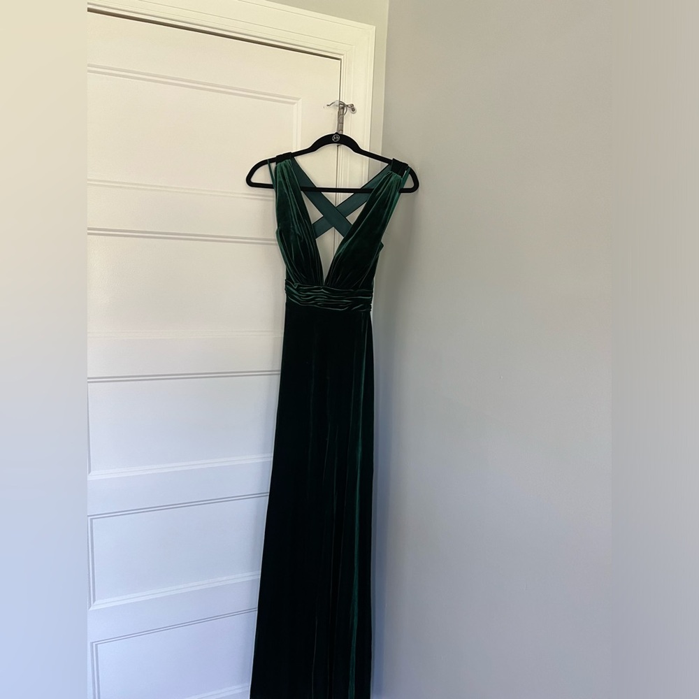 Revelry green bridesmaid dress